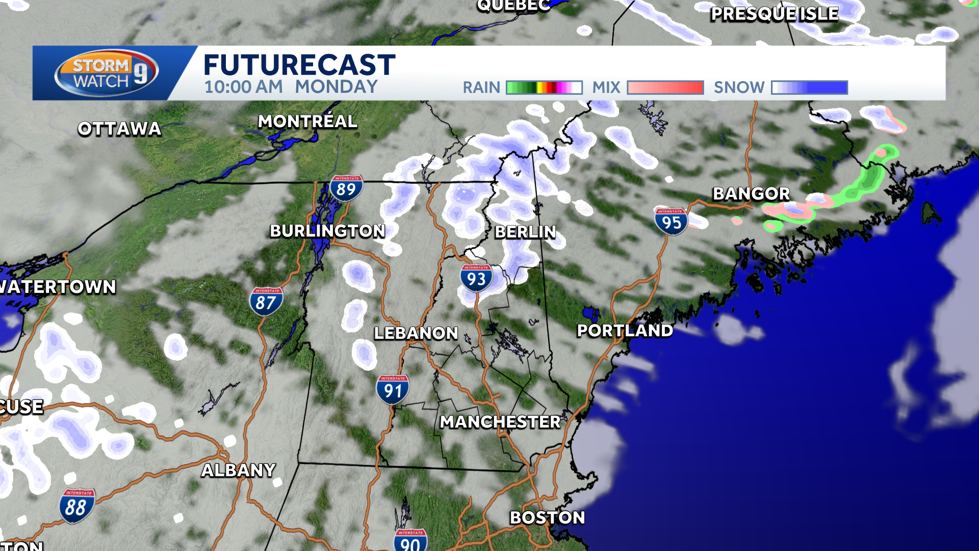 Cool start to the week; scattered snow showers possible in parts of New ...