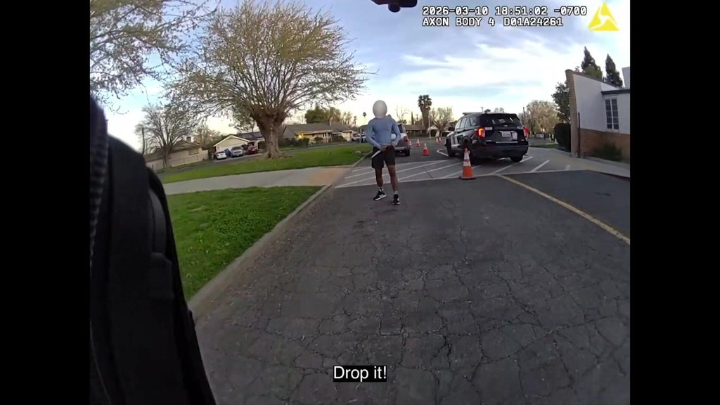 Sacramento police release body camera footage of officer shooting suspect armed with knife near school