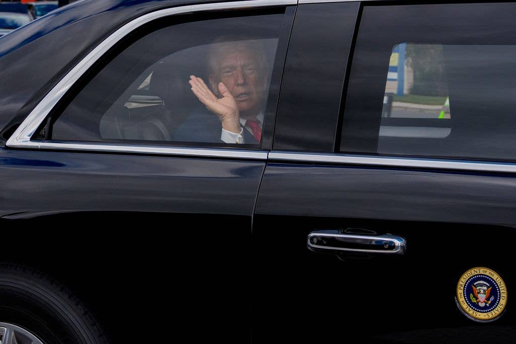 Donald Trump emerges from the White House after controversial Easter ...