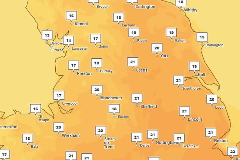 Temperatures to hit 21 C in Greater Manchester this week after Storm Dave