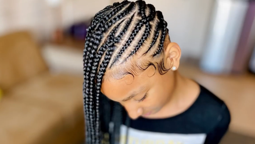 Clean Cornrow Braids Hairstyle Neat Parting and Sl