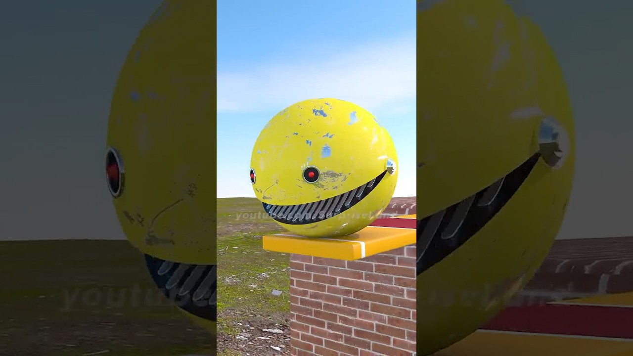 Robot Pacman vs Robot Pacmans: High Dive Edition 🛢️💦😋 #pacman #robotpacman