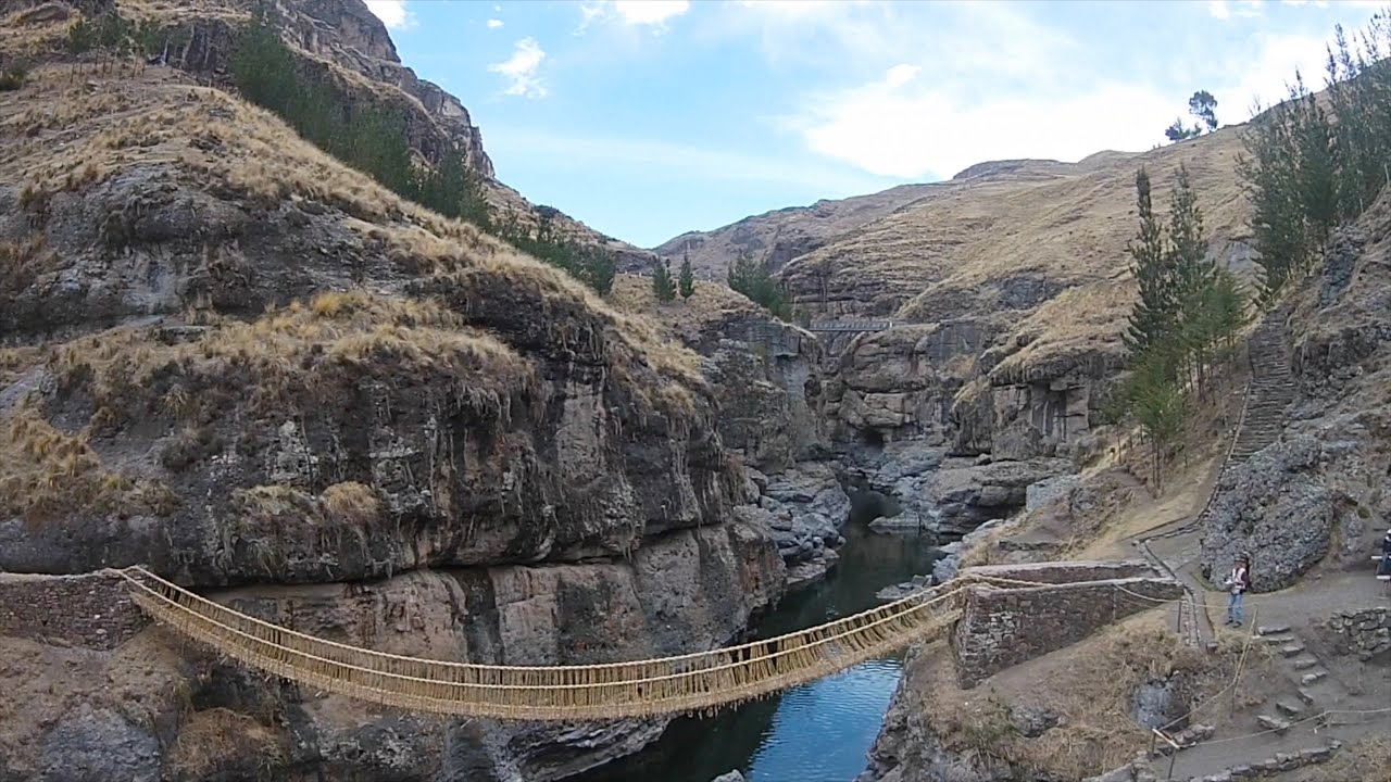 The last Inca rope bridge in Peru