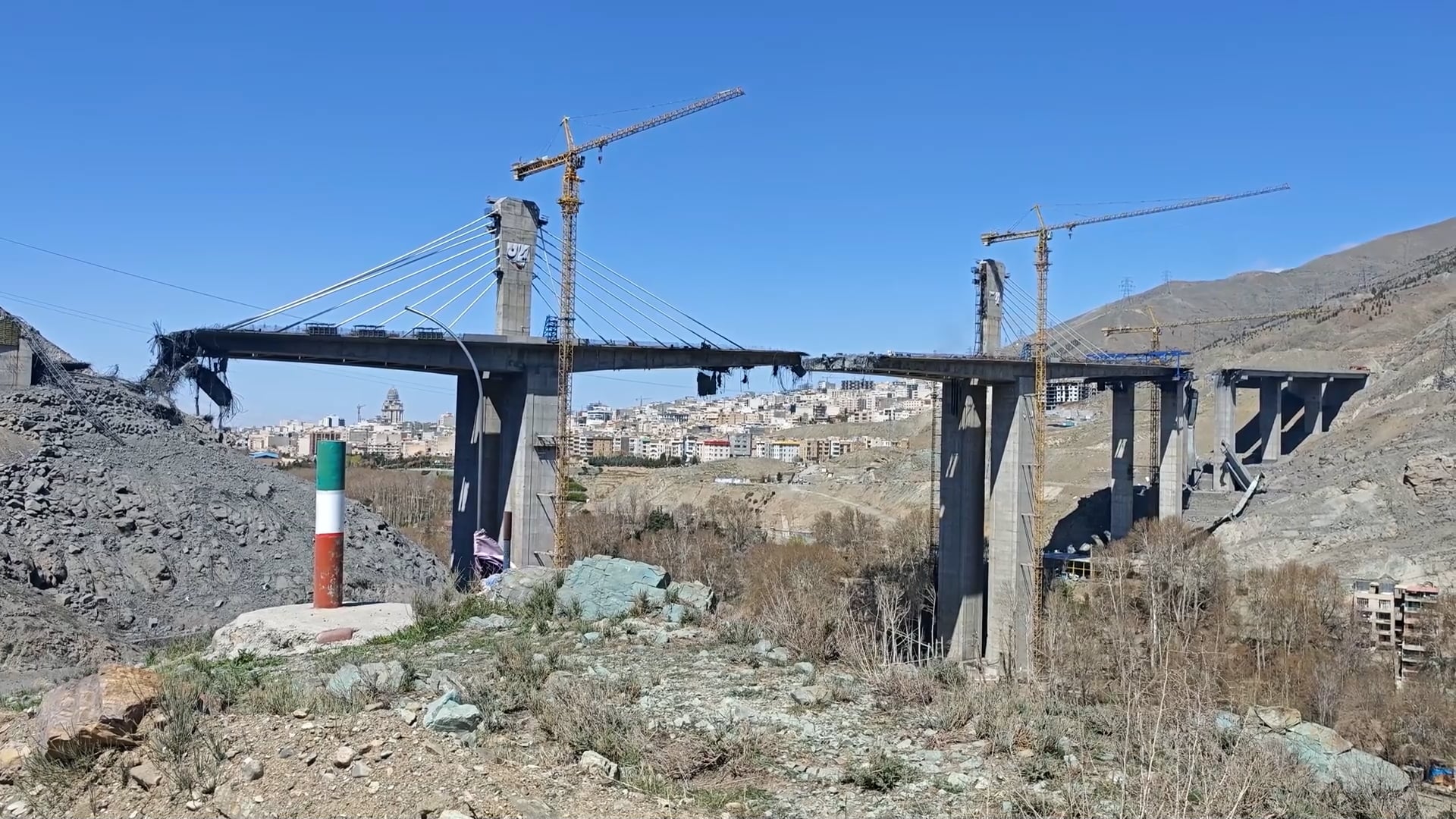 How was Iran’s largest bridge affected after the US attack?