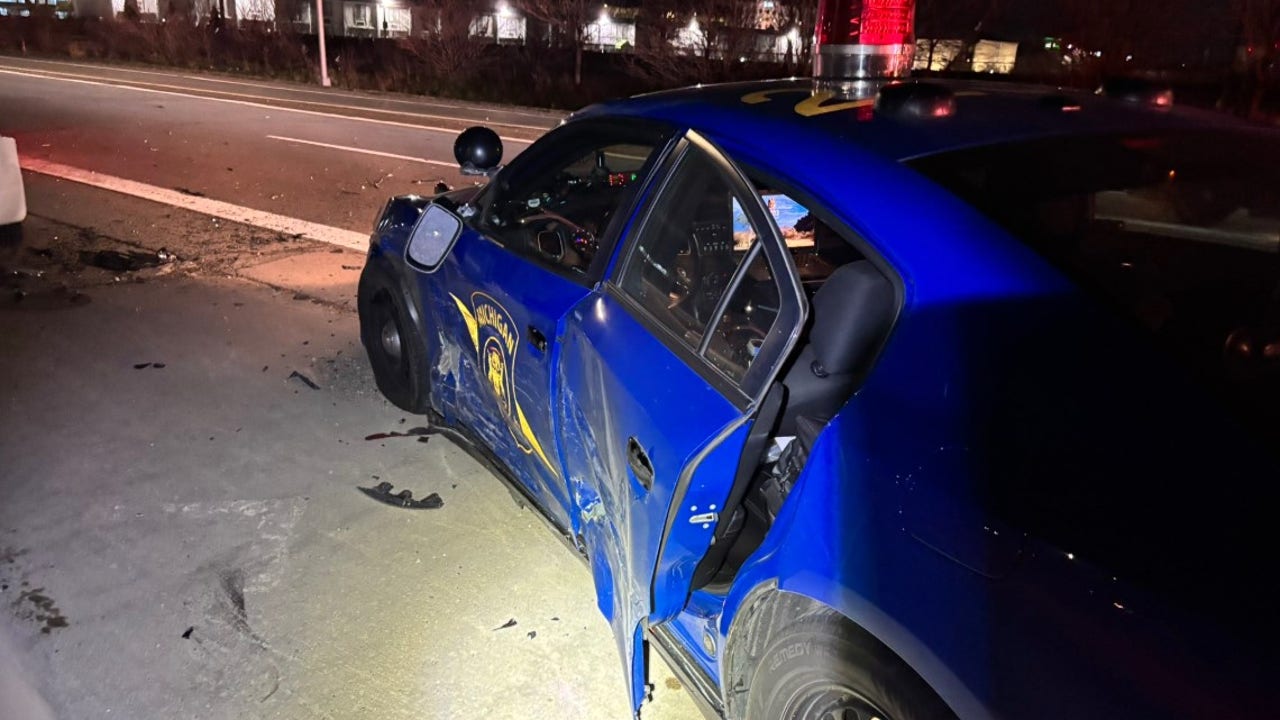 MSP trooper injured after driver crashes into patrol car on I-94