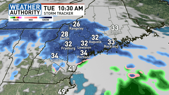 Bright, breezy start to the week before snow returns to Maine on Tuesday