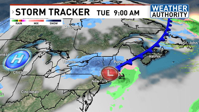 Bright, breezy start to the week before snow returns to Maine on Tuesday