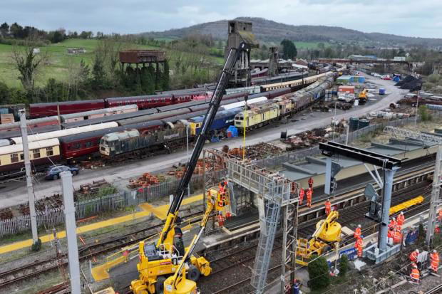 Drone footage shows major Easter rail works on West Coast Main Line in ...