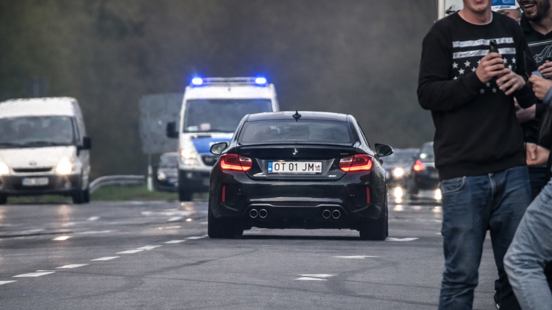 Full power exit from car meet almost gets BMW driver pulled over