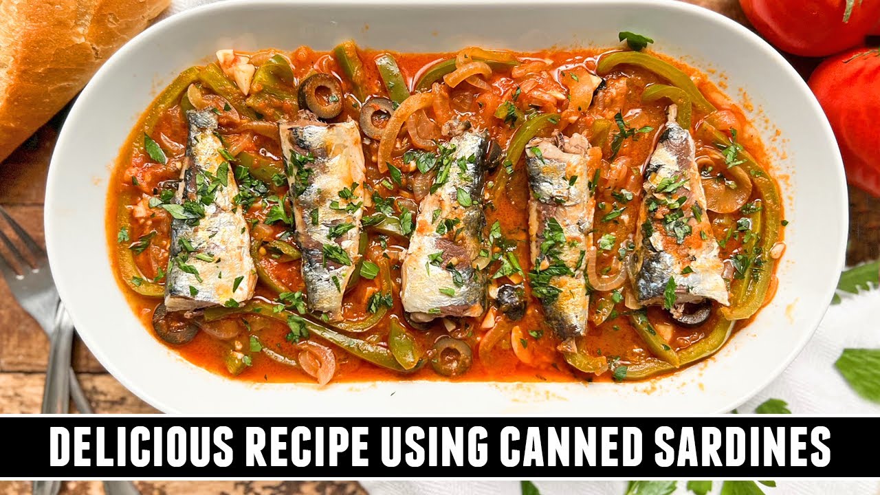 Spanish sardines with vegetables in a flavorful sauce