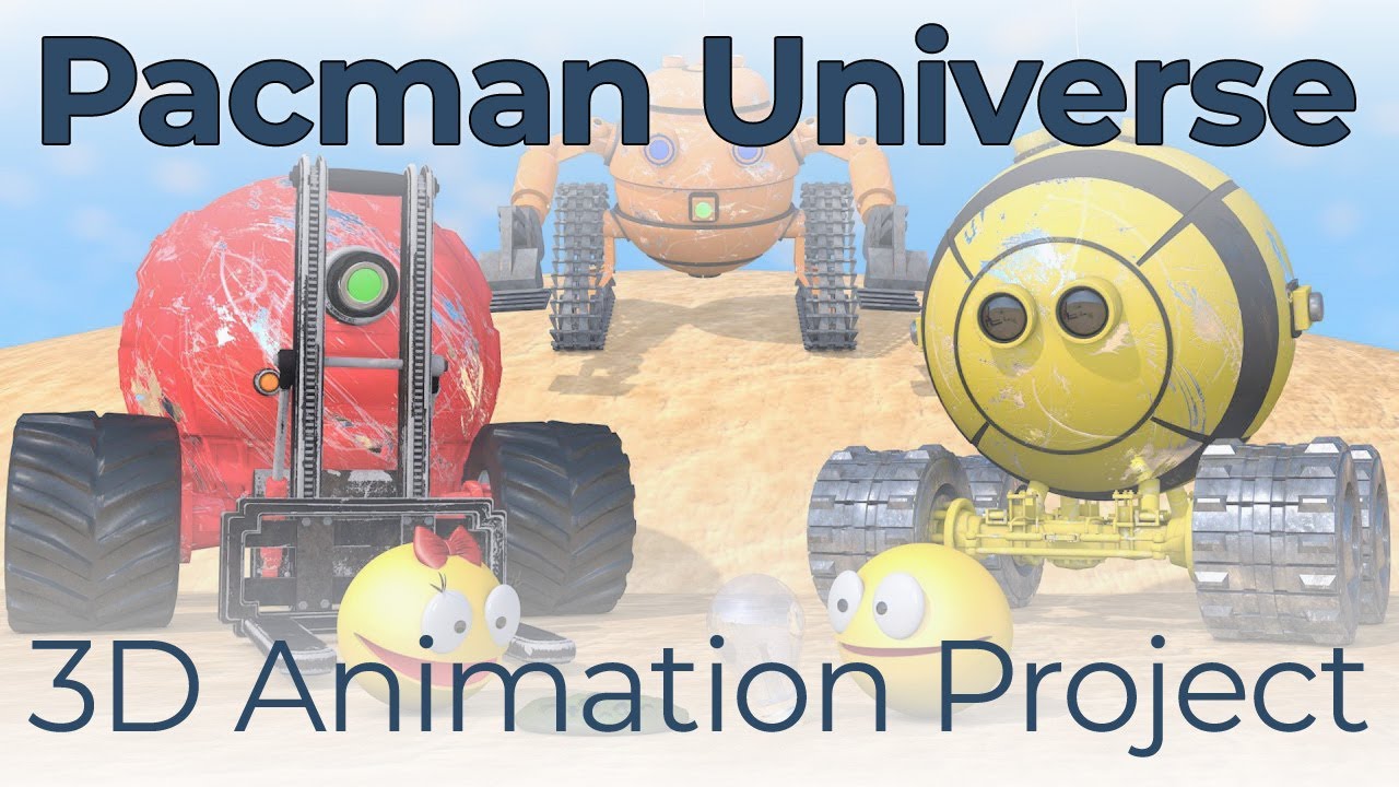 Pacman vs concrete mixer truck robot & forklift robot monsters