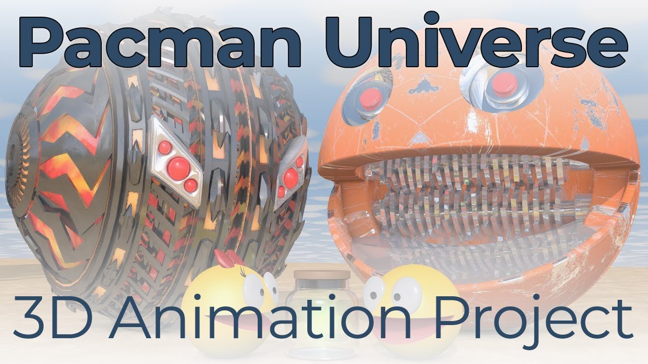 Pacman vs Shredder robot & rolling robot monsters