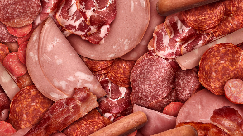 Processed deli meat background