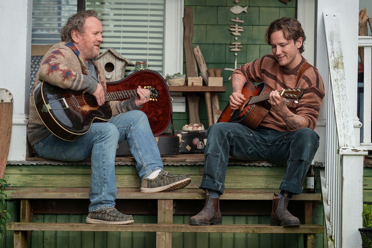 Colm Meaney and Lewis Pullman in 'Remarkably Bright Creatures' Credit: Diyah Pera/Netflix