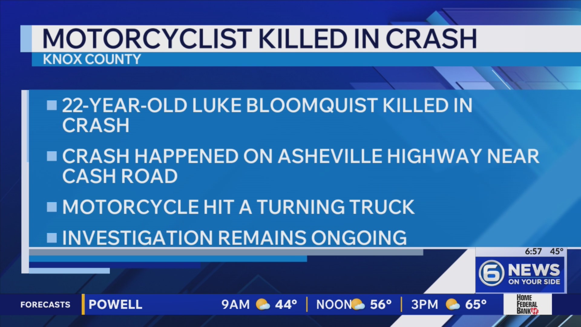 22-year-old motorcyclist dies after Knox County crash: THP
