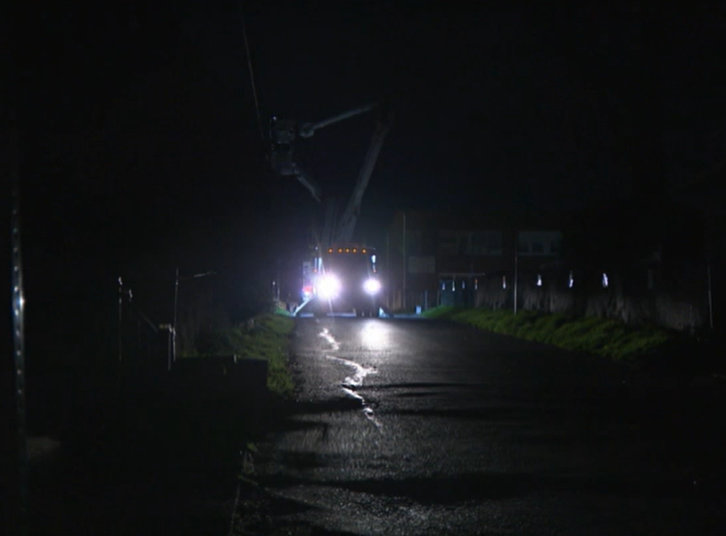 Vehicle crashes into utility pole, knocks out power