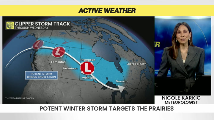 A spring storm brings snow, rain and wind to the Prairies