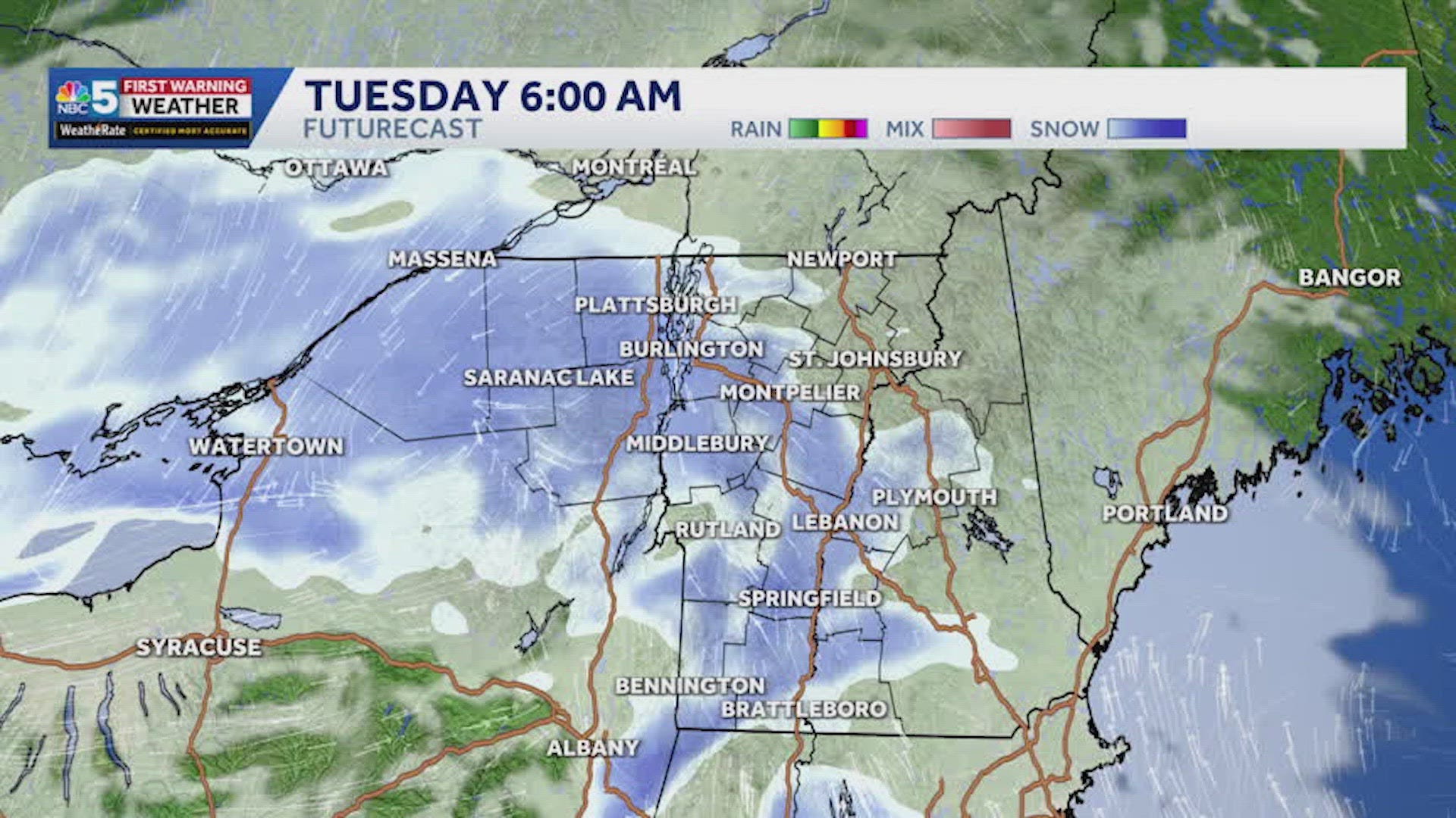Timeline: See when snow arrives during Tuesday morning commute in ...