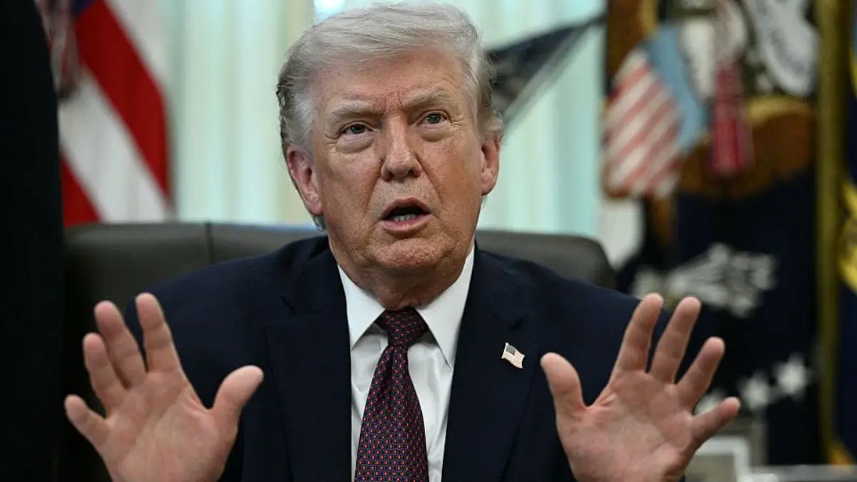 President Donald Trump finally resurfaced after avoiding public appearances over Easter weekend. (Photo by Brendan SMIALOWSKI / AFP via Getty Images)