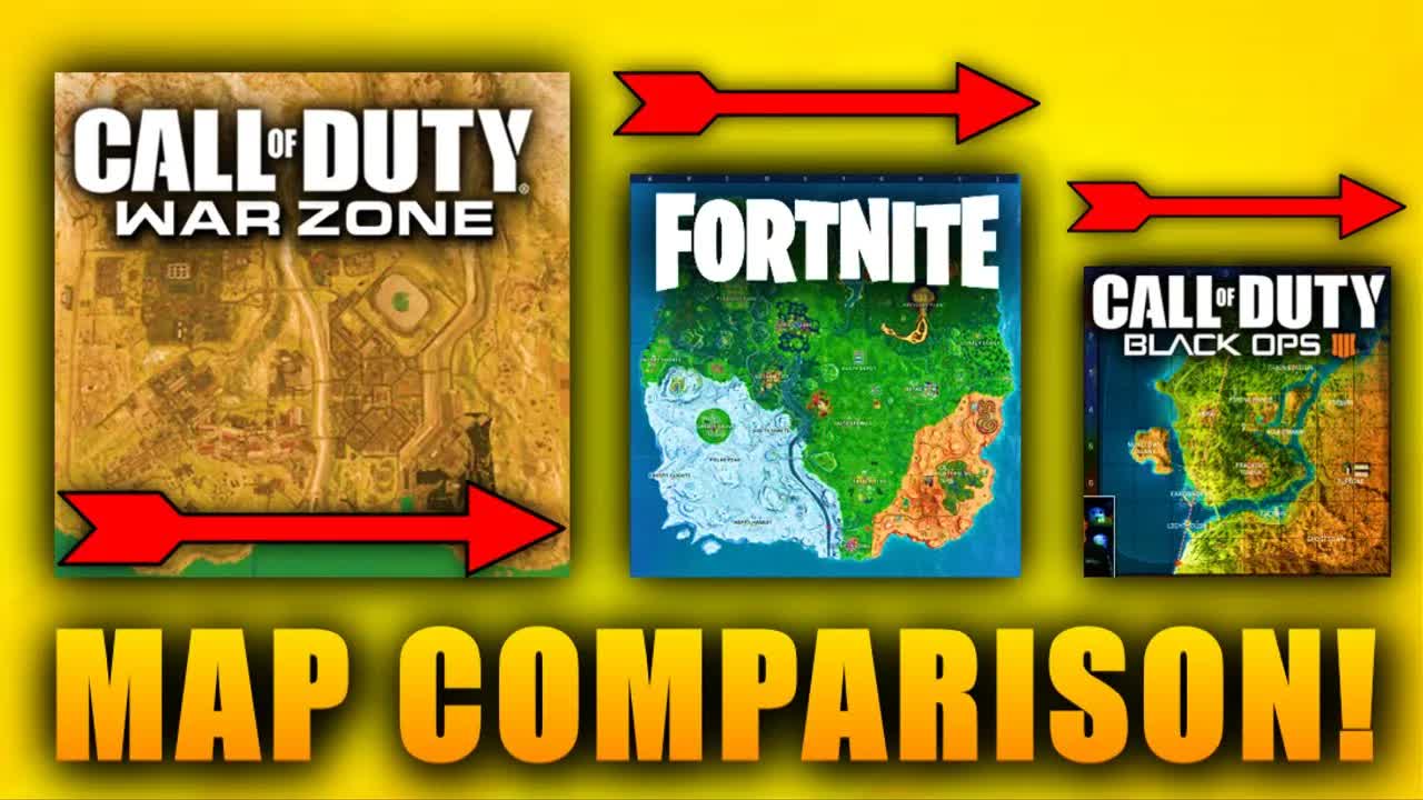 Warzone map size comparison vs Blackout, Fortnite, & PUBG (COD Modern ...