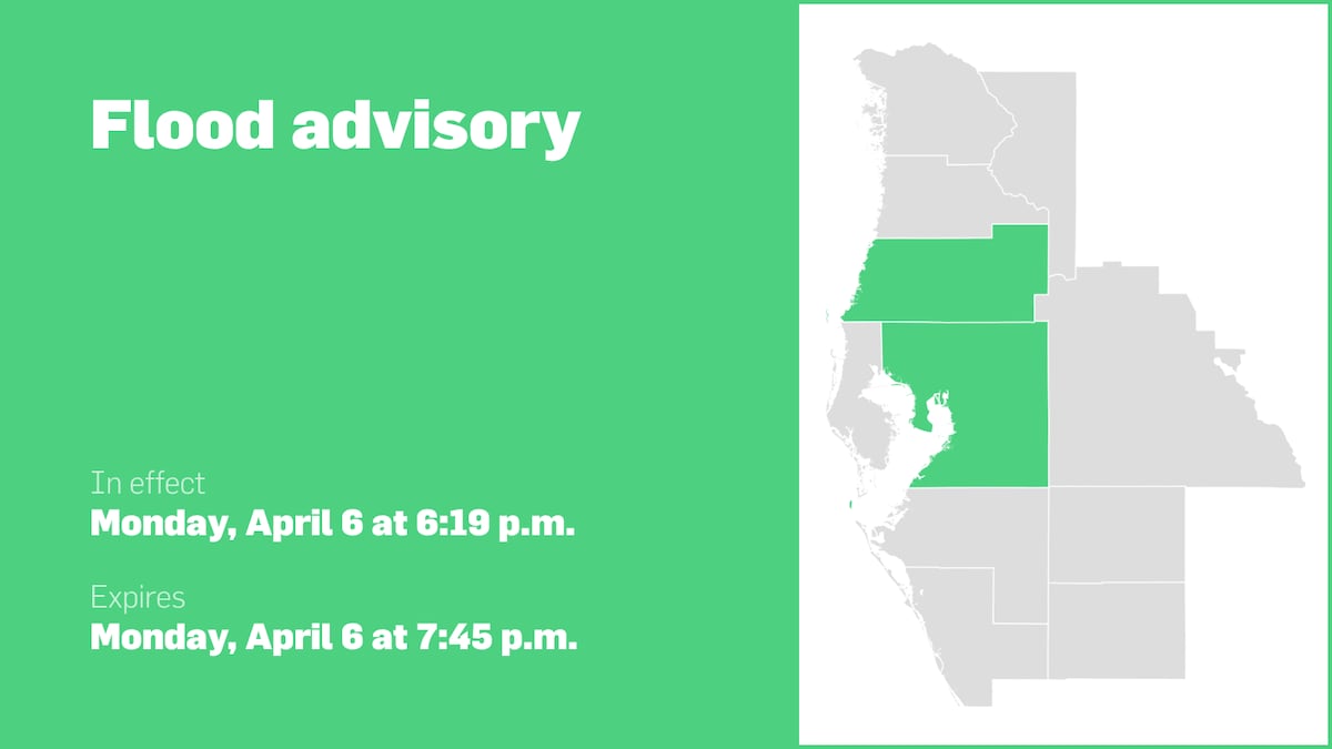 Flood advisory in place for Hillsborough and Pasco counties Monday ...