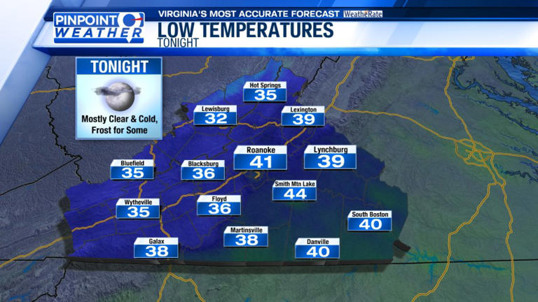 Pinpoint weather: Cold, frosty nights on the way