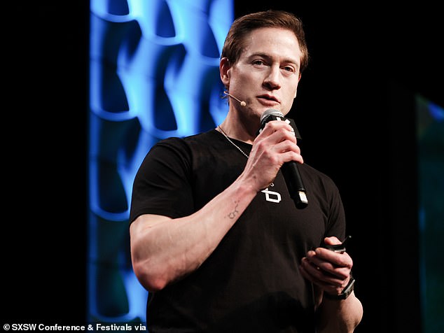 Biohacker Bryan Johnson (pictured above in 2025) sells a 'longevity mix' with a vitamin B complex and NR for $98