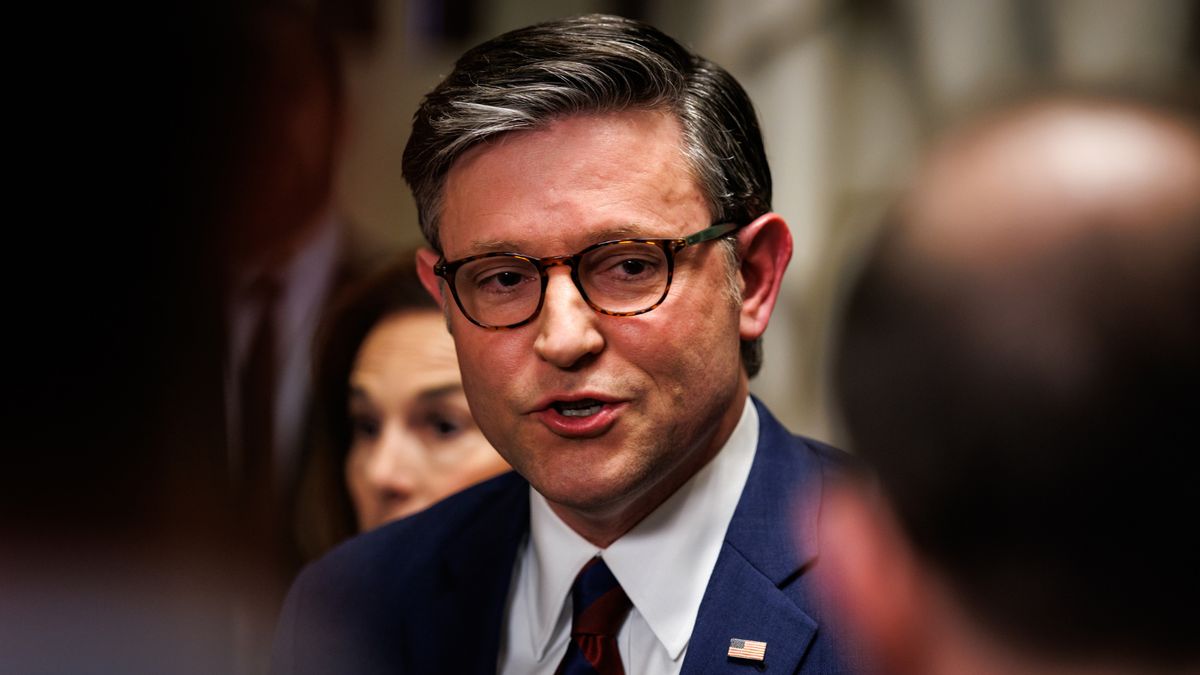 Did Mike Johnson say on hot mic it