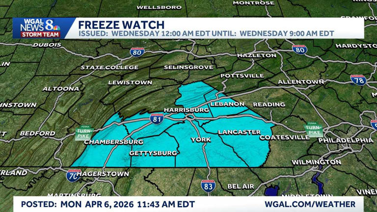 Freeze watch issued | List of counties affected