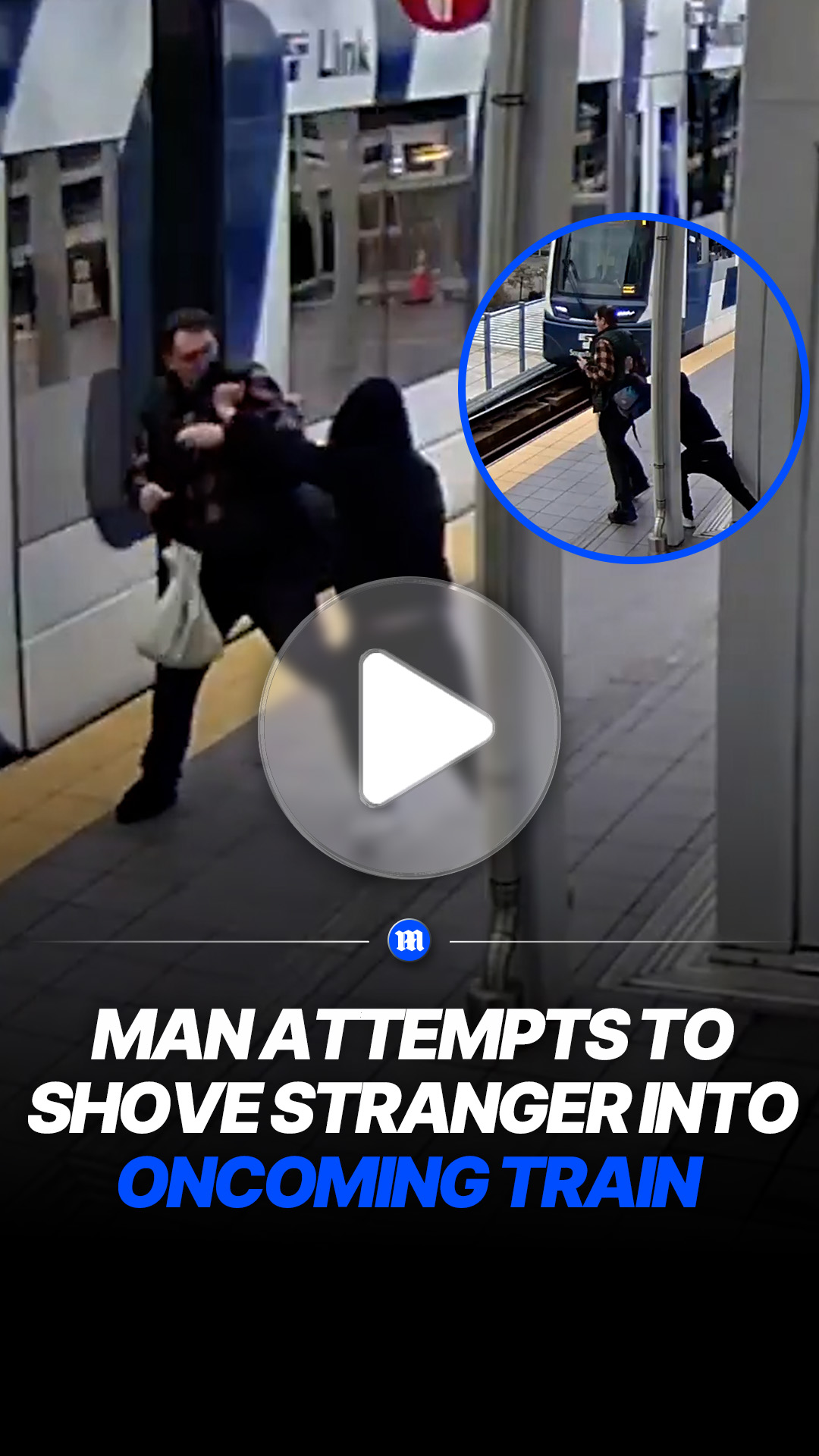 Man arrested after attempted push onto train tracks in Seattle