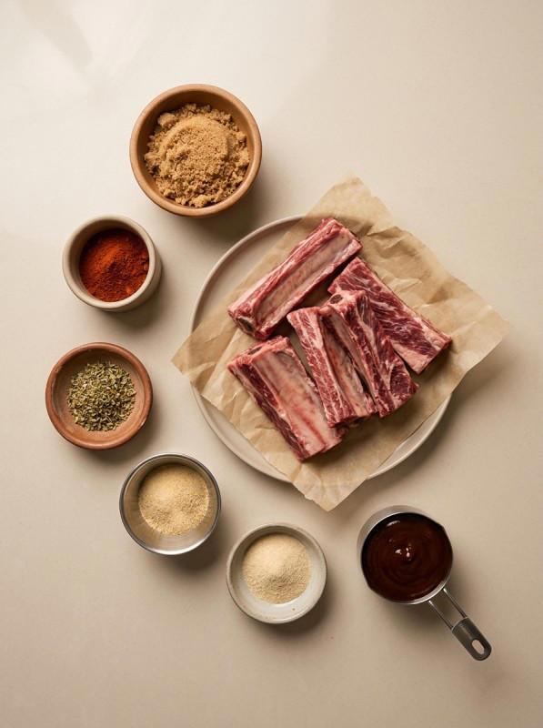 Oven-baked sticky BBQ beef ribs
