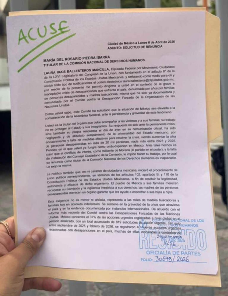Laura Ballesteros solicita renuncia de Rosario Piedra Ibarra de la CNDH ...