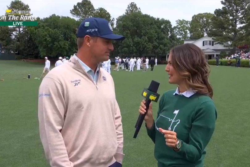 Amanda Balionis asks Bryson DeChambeau Masters question she
