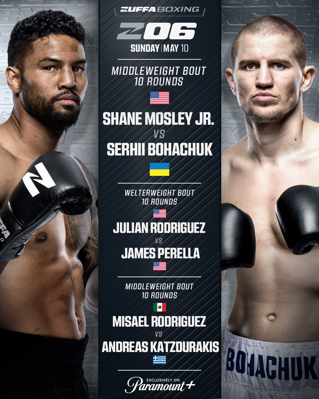 Shane Mosley Jr. vs Serhii Bohachuk headlines Zuffa Boxing 6 on May 10 ...