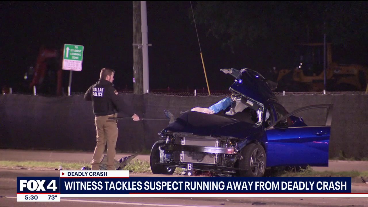 Witness tackles suspect running away from deadly crash