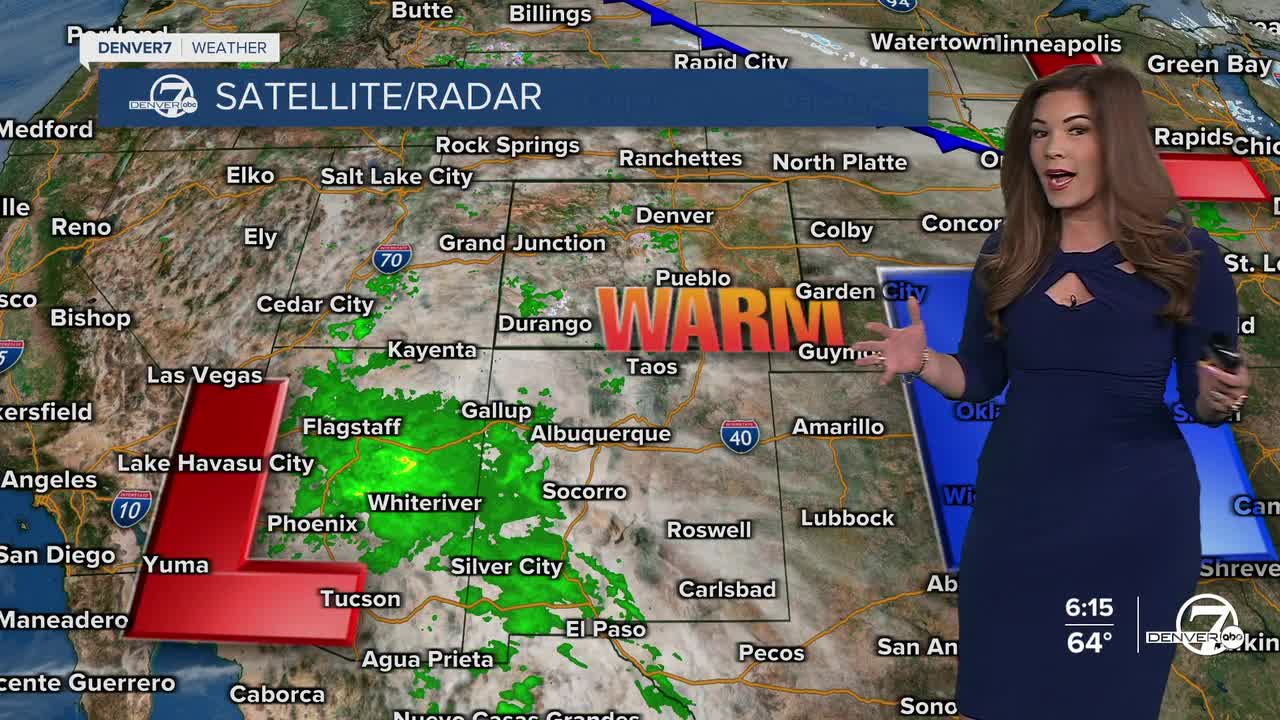 Mostly cloudy with a few afternoon showers in Denver Tuesday