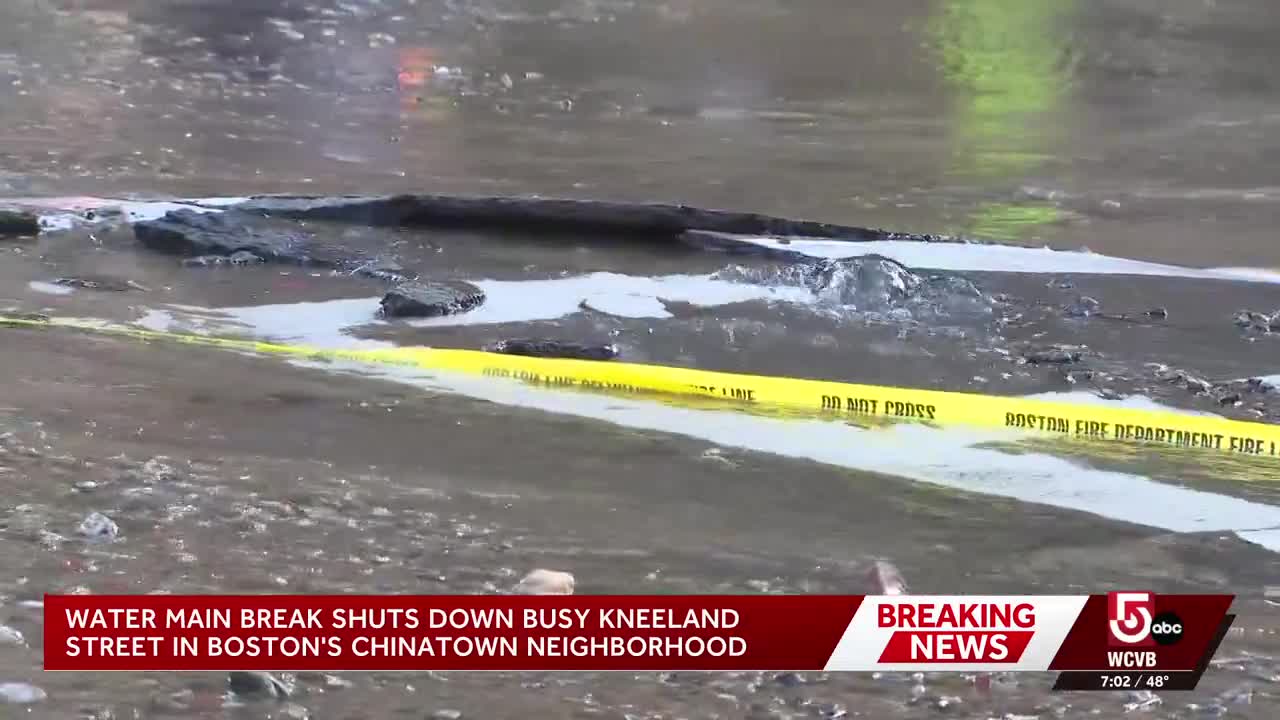 Water main break shuts down busy Kneeland Street in Boston