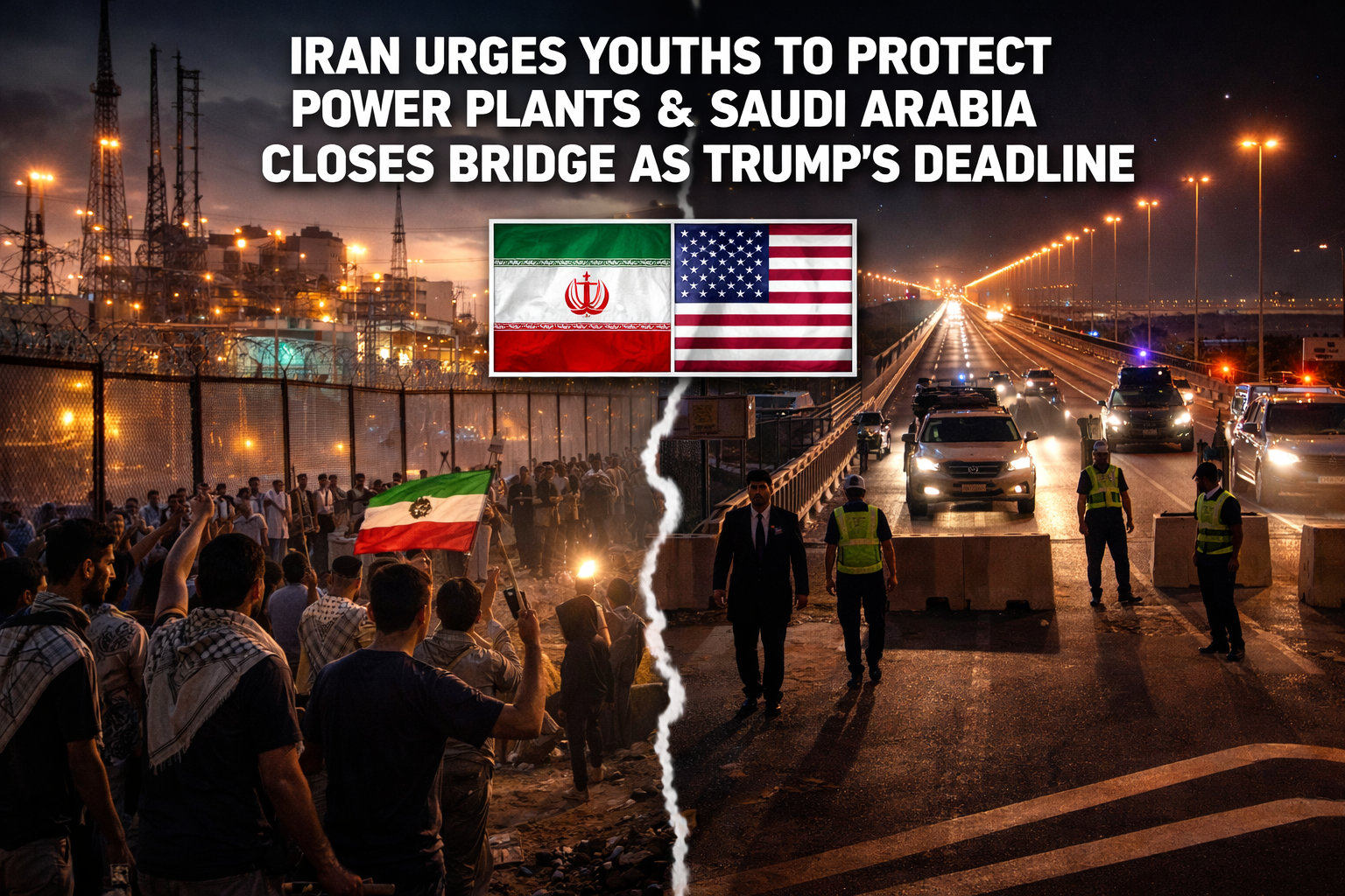 Iran urges youths to protect power plants, Saudi Arabia closes bridge ...