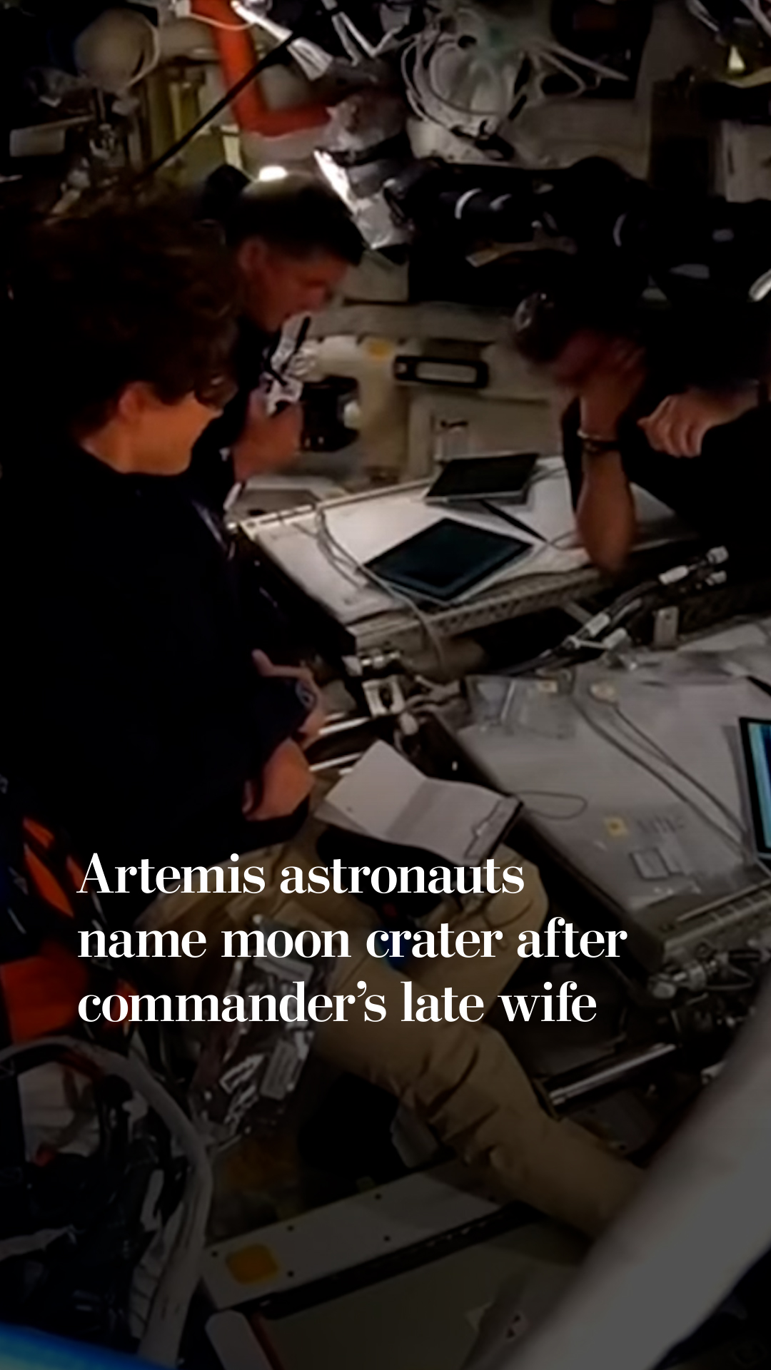 Astronauts name moon crater after commander’s late wife