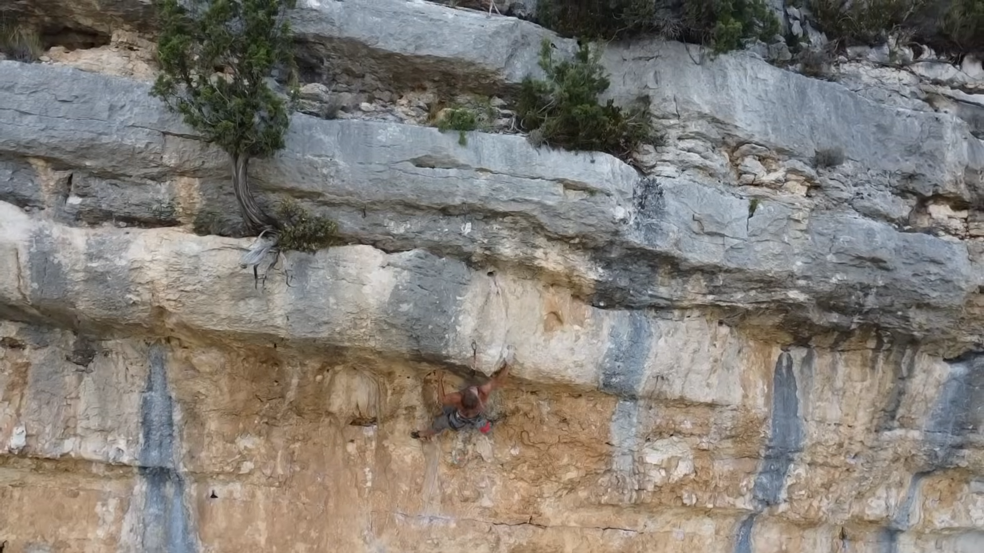 Climbing in Verdon on a route that tests you from the first moves to ...