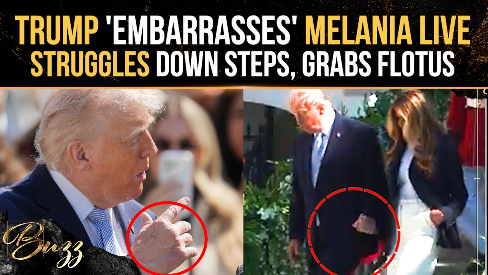 Trump grabs Melania as walk turns awkward; health questions explode online