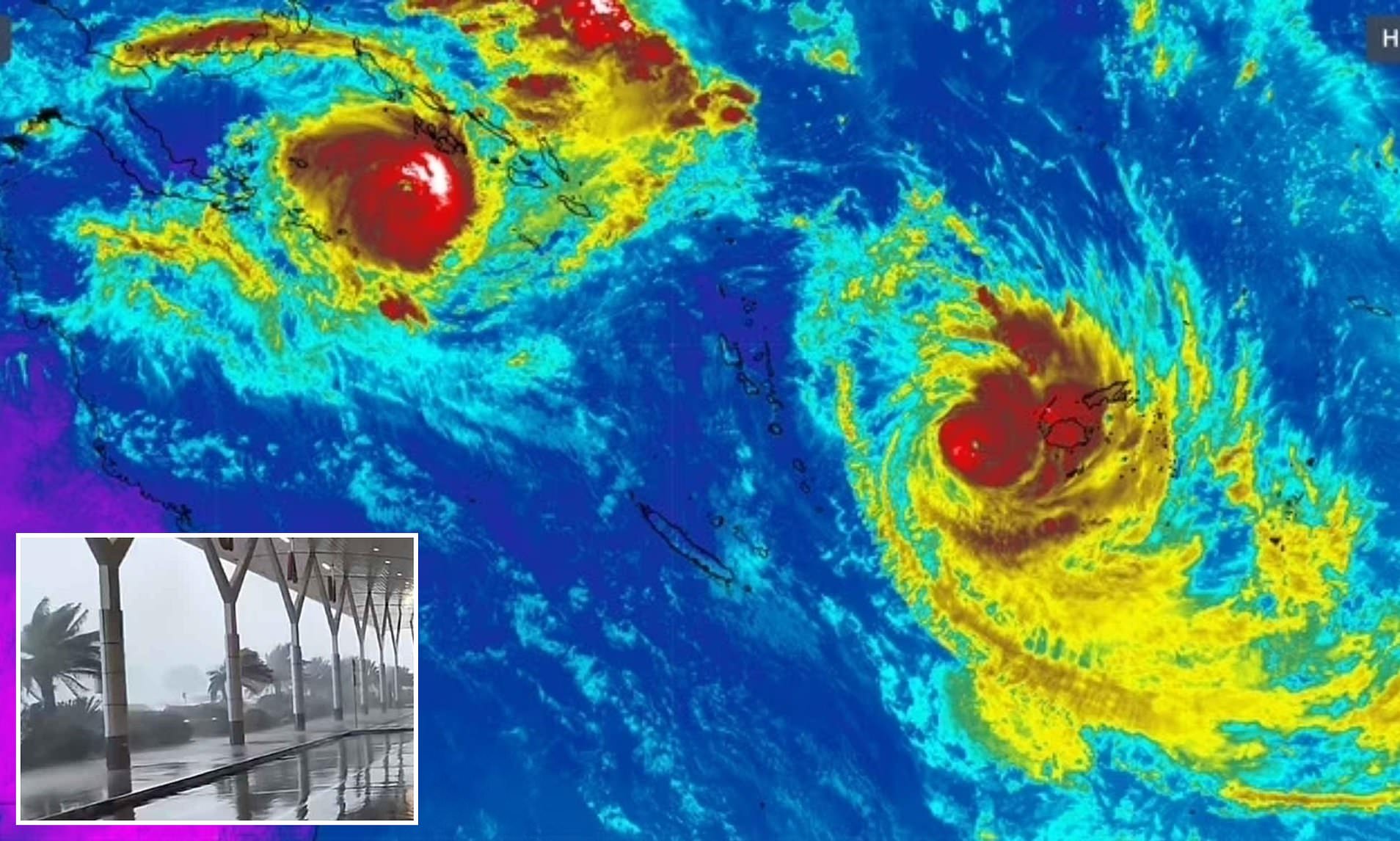 Urgent warning to travellers as two intense cyclones bear down on ...