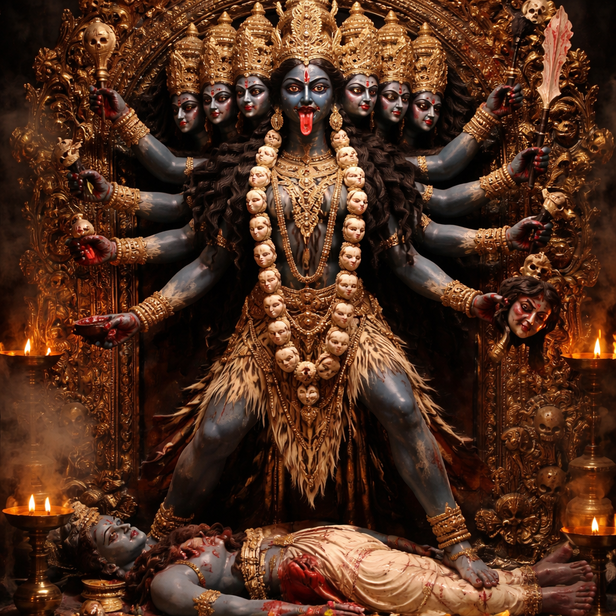 Have you seen this 10-headed Kali in Kashi?