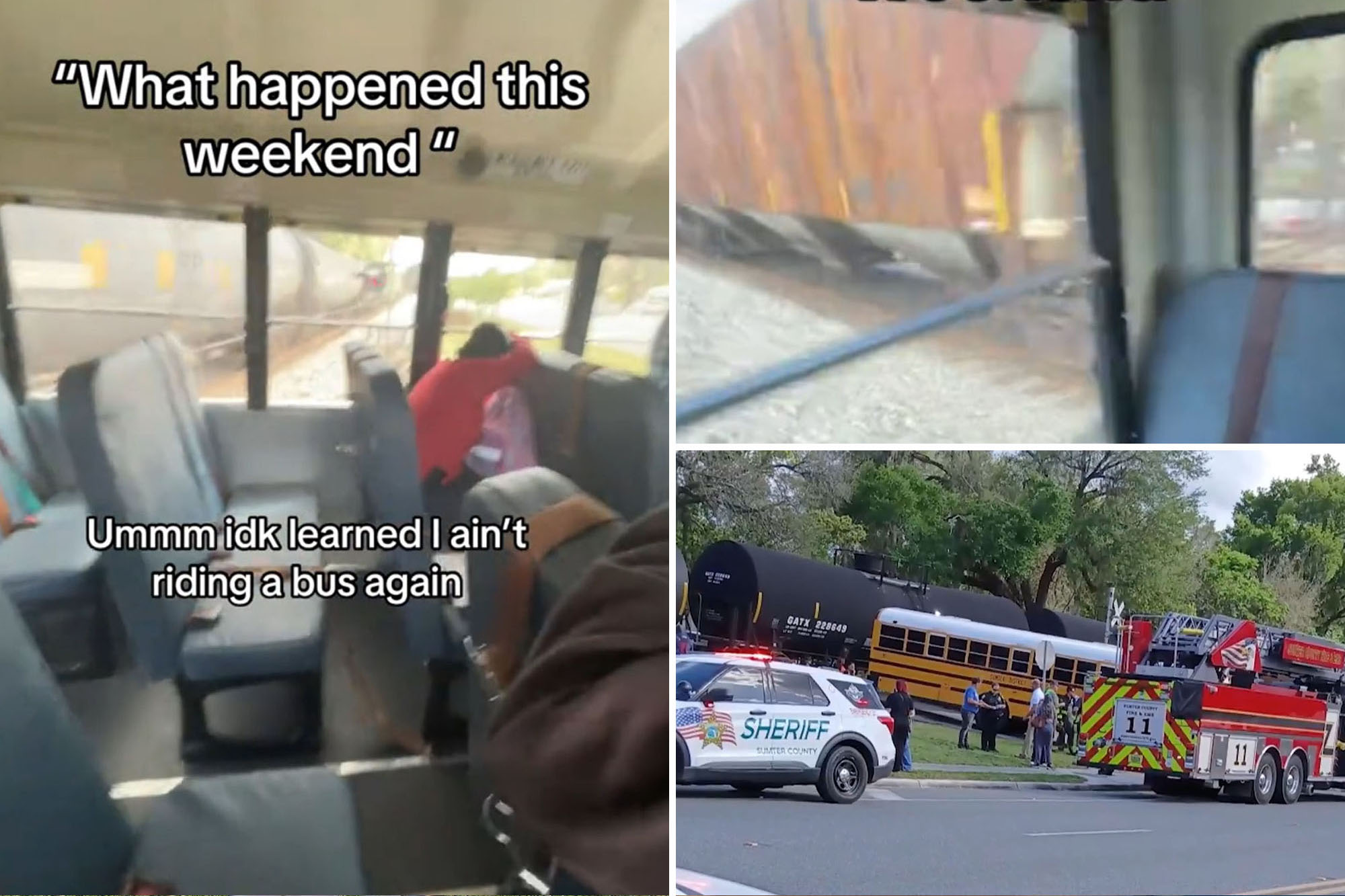 School bus driver busted after shocking video shows train clipping ...