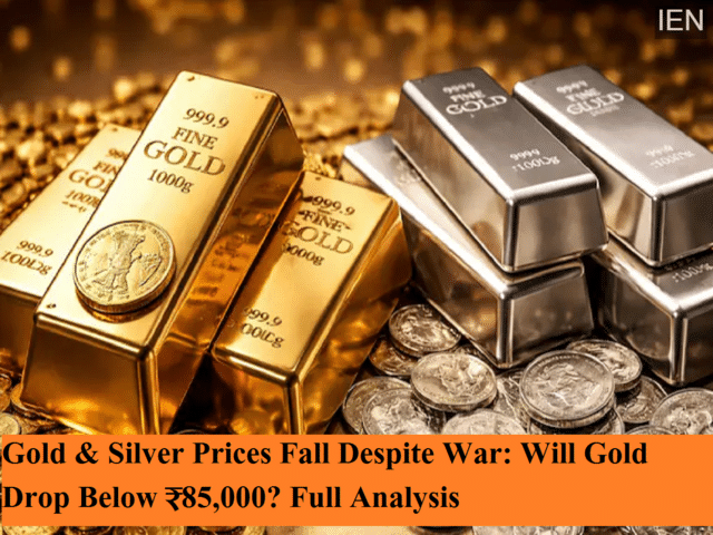 Gold & silver prices fall despite war: Will gold drop below ₹85,000 ...