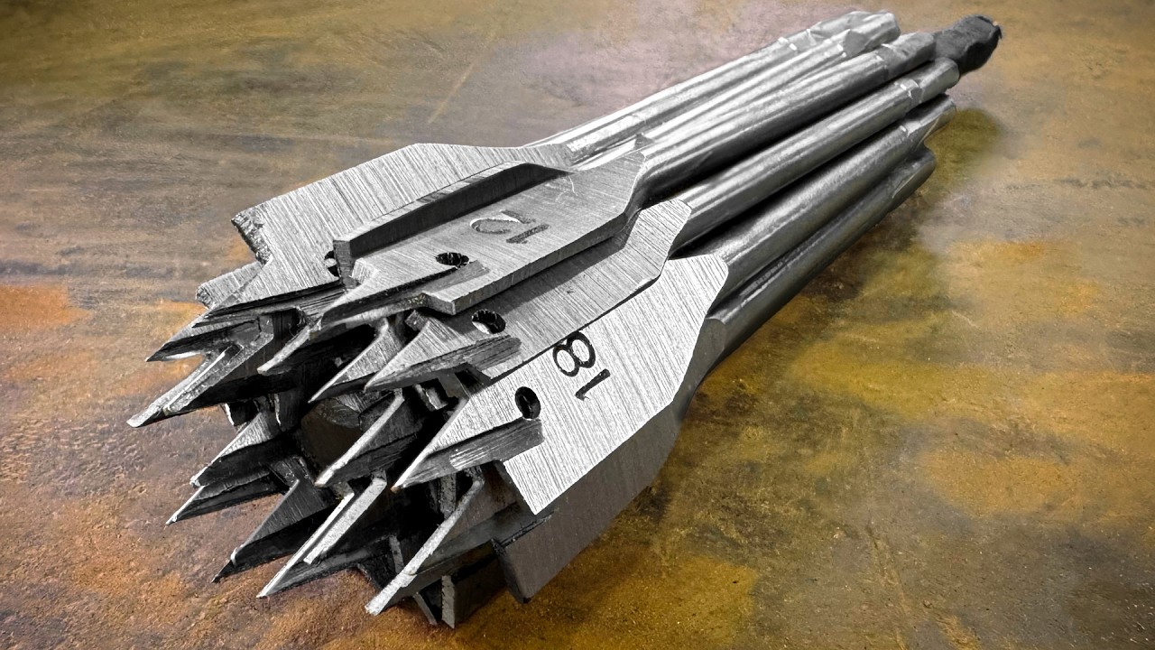 Old wood drill bits reforged into a sharp custom knife
