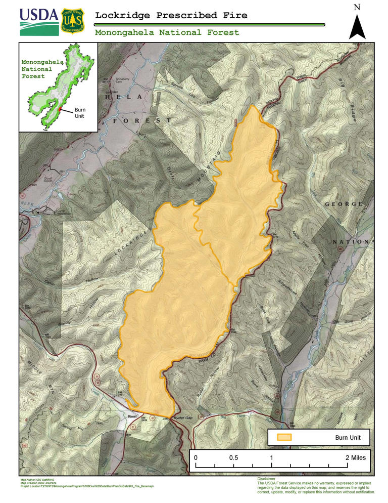 Monongahela National Forest plans prescribed fire for Lockridge Unit
