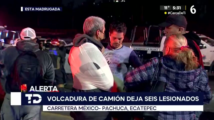 Combi vuelca en la autopista México-Pachuca; seis personas resultan ...