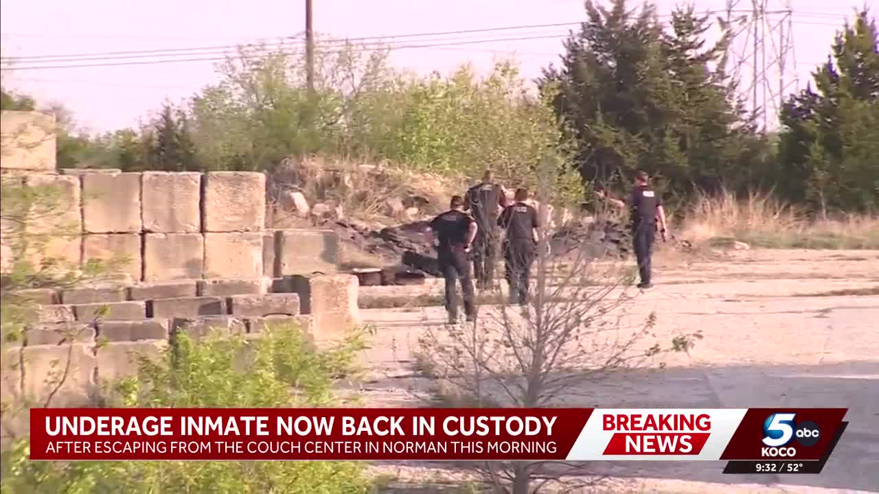 Juvenile taken into custody after escaping from detention center in Norman