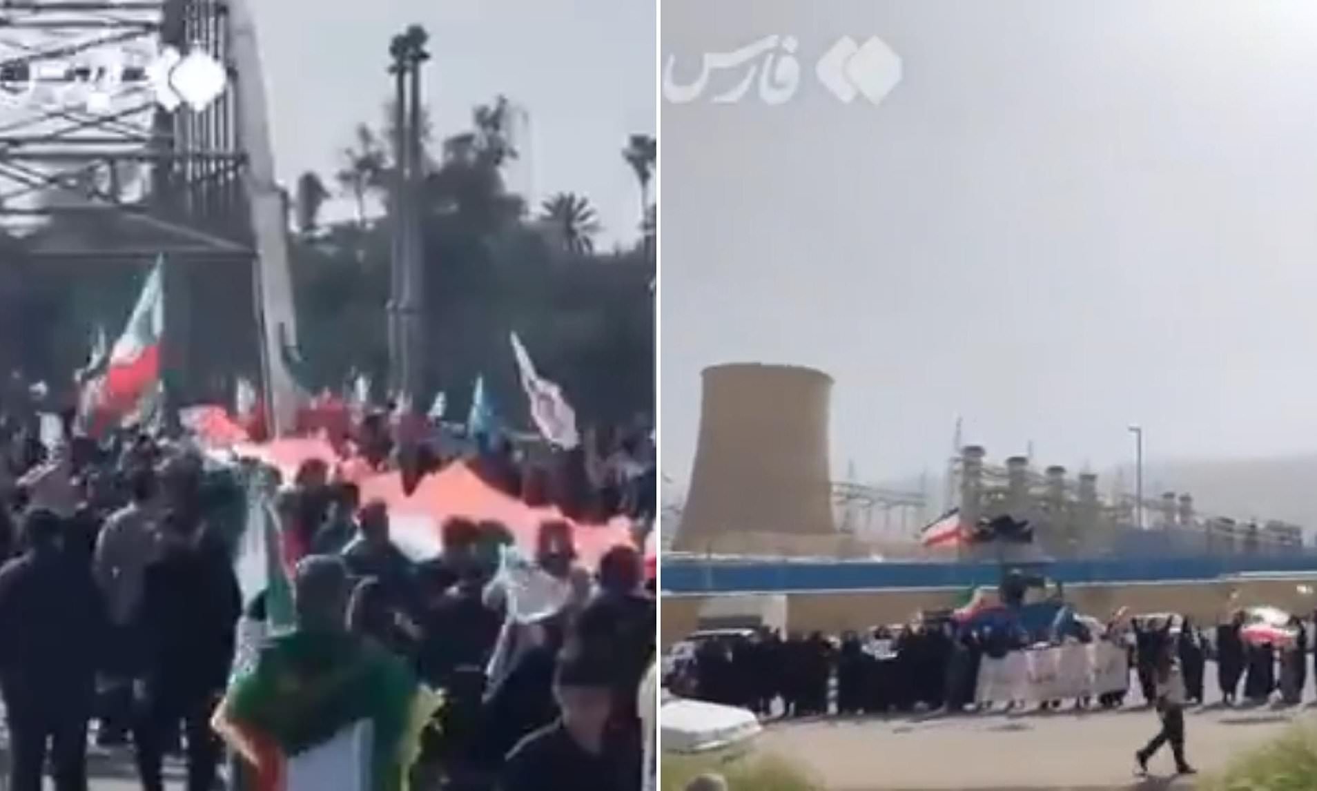Iranians form human chains around power plants and bridges in regime ...